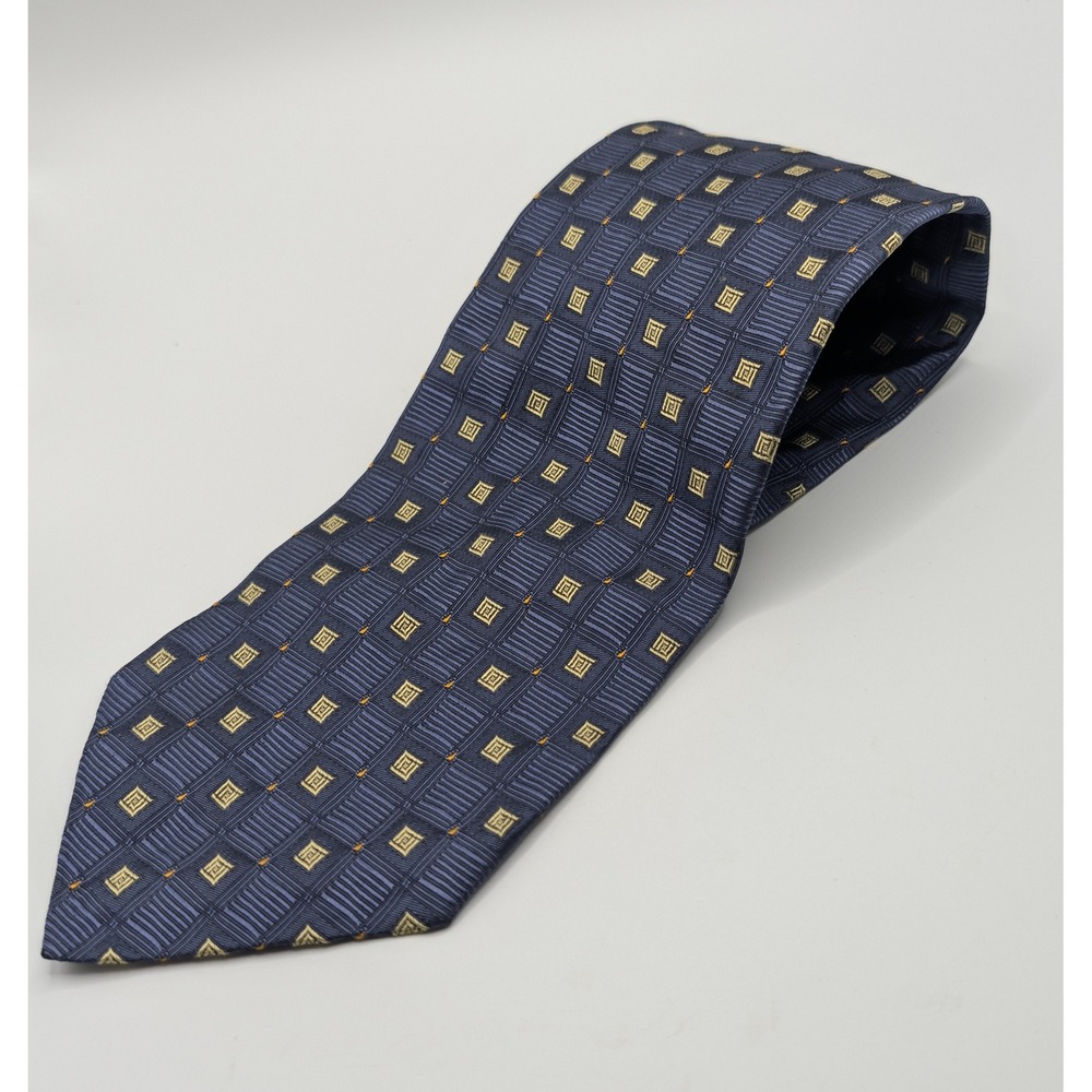Robert Talbott Best of Class Nordstrom Mens Silk Tie Navy Blue Geometric Square
